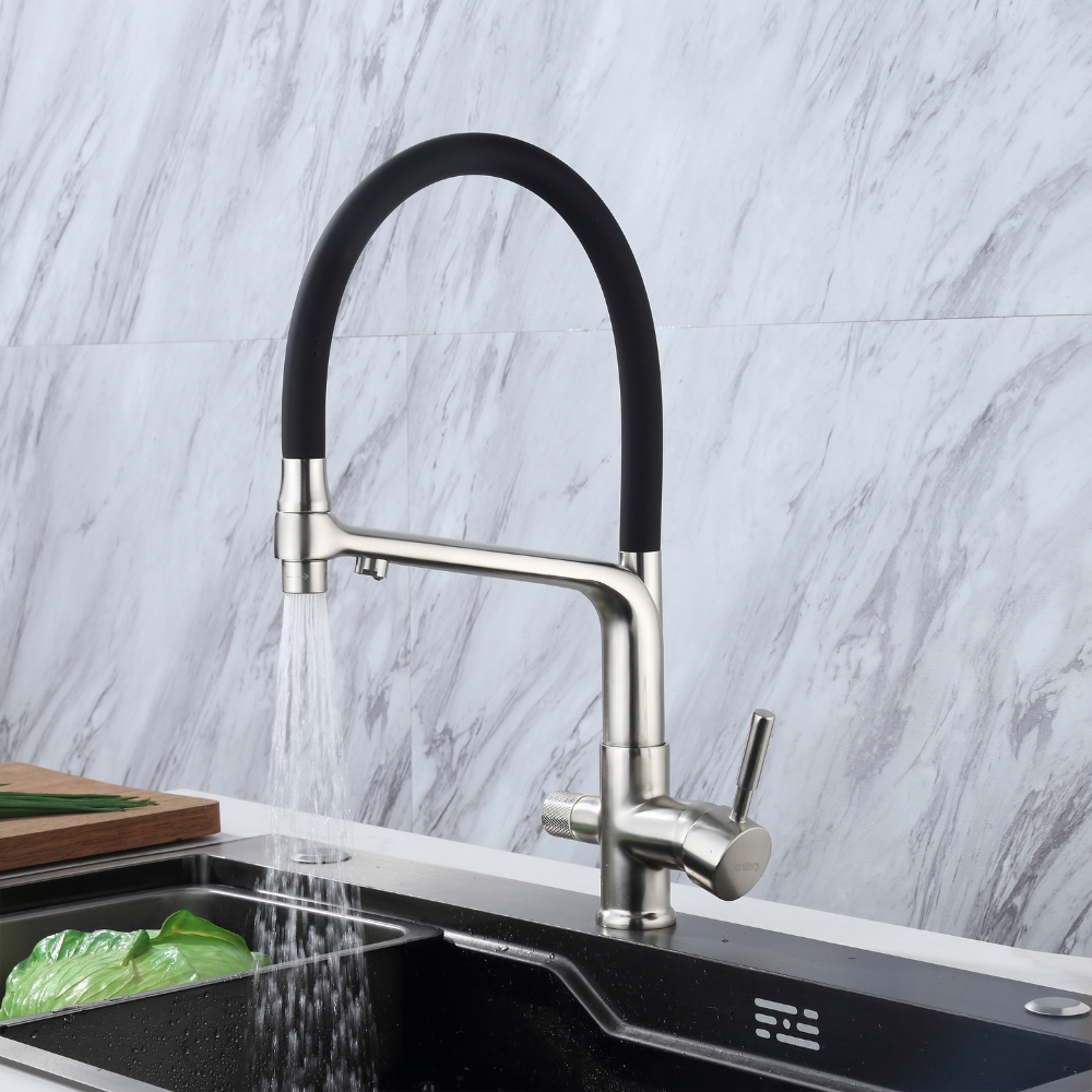 Grifo Cocina Osmosis Flexible 3 Vías Acero Cepillado – CALIGARUM HIBERA GRIFERS