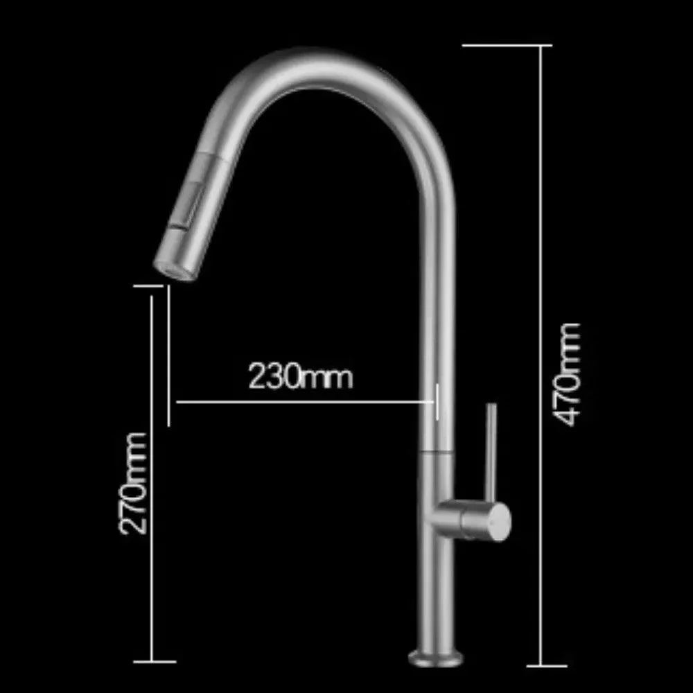 Grifo Cocina Extraíble Ducha Acero Cepillado – DENIQUE HIBERA GRIFERS