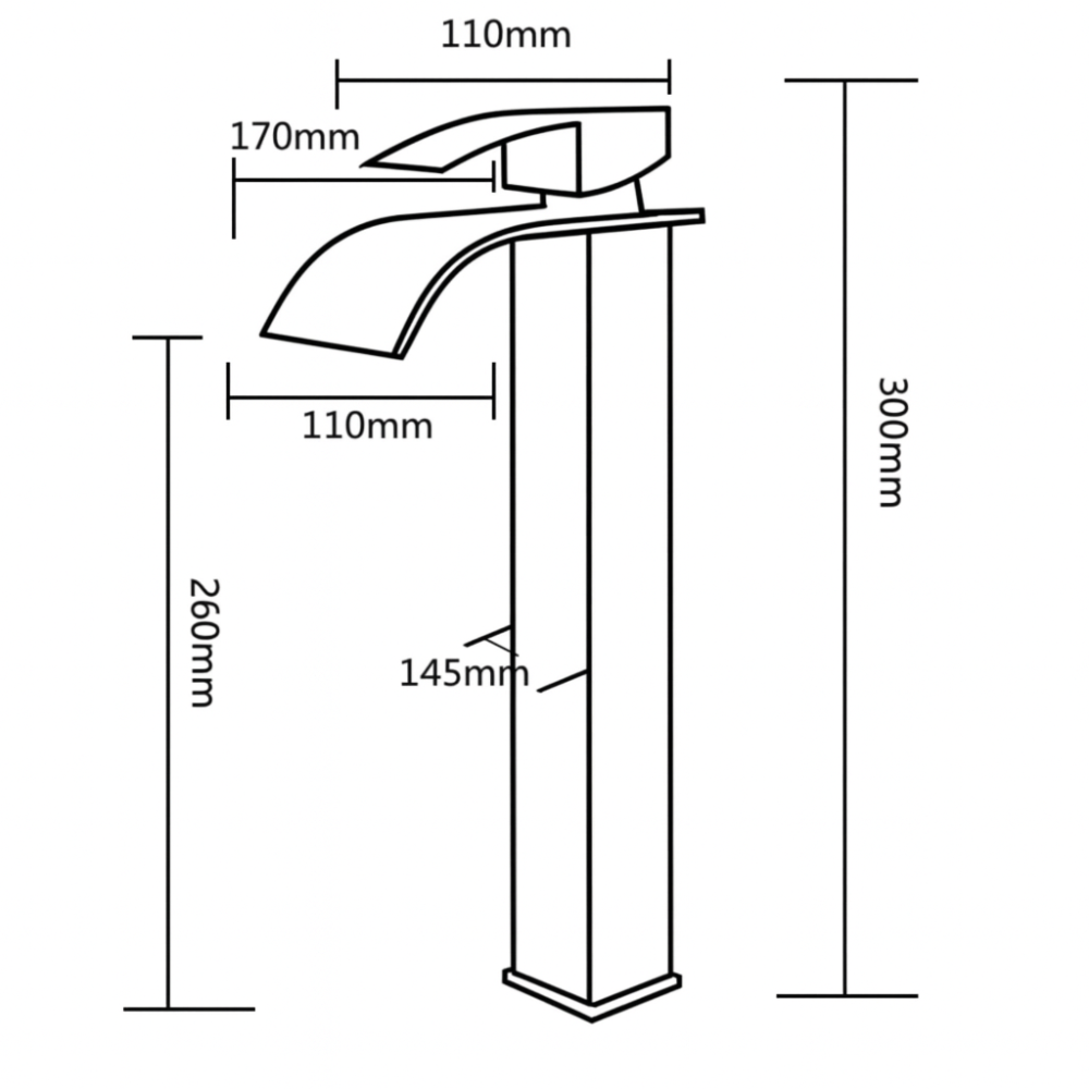 Grifo Lavabo Acero Cepillado Caño Alto Cascada – FONTEA ALTUS HIBERA GRIFERS
