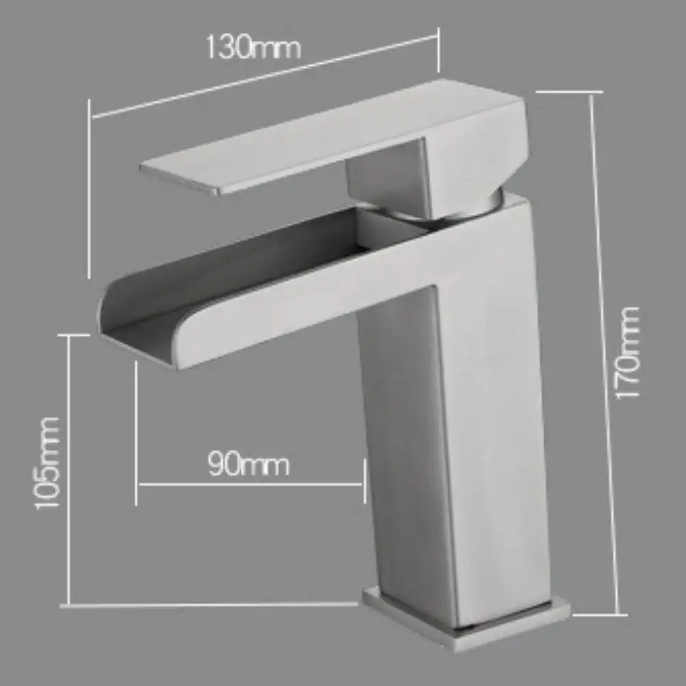 Grifo Lavabo Caño Bajo Acero Pulido CATAR HIBERA GRIFERS - Interbude