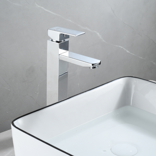 Grifo Lavabo Cromado Caño Alto Con Apertura En Frío - HUMILIS CROME GRIFERS