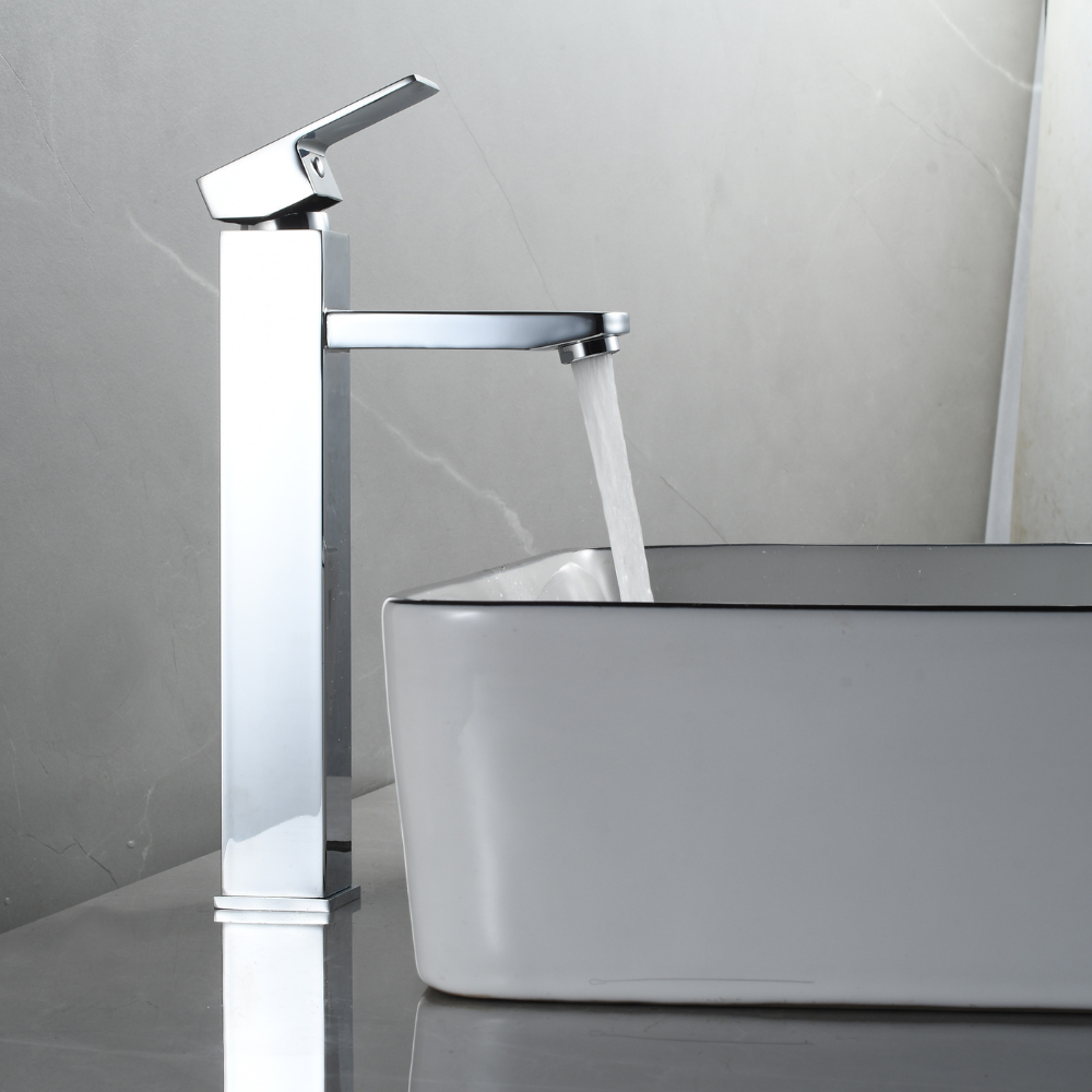 Grifo Lavabo Cromado Caño Alto Con Apertura En Frío - HUMILIS CROME GRIFERS