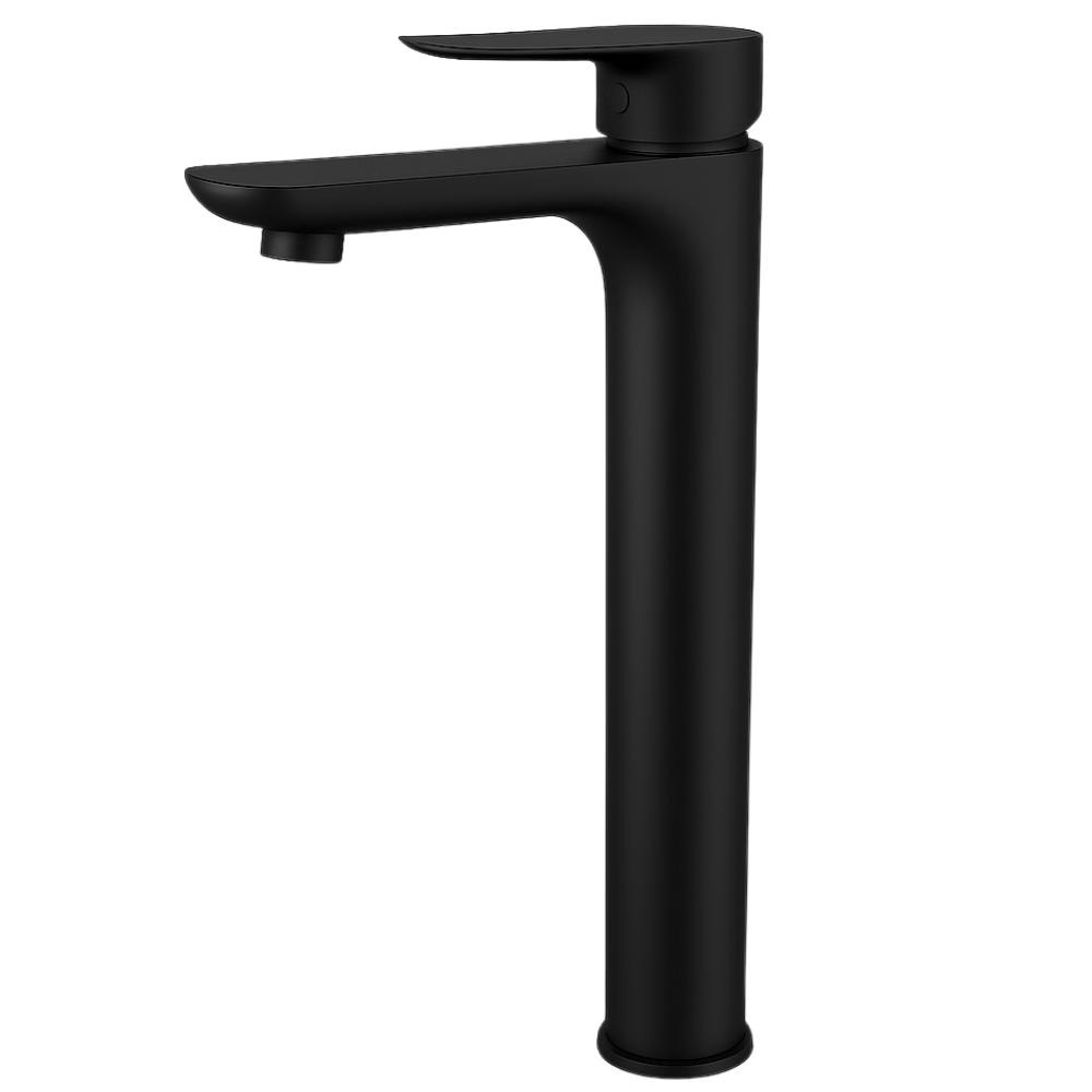 Grifo Lavabo Negro Mate Caño Alto – LINEA ALTUS COAL GRIFERS