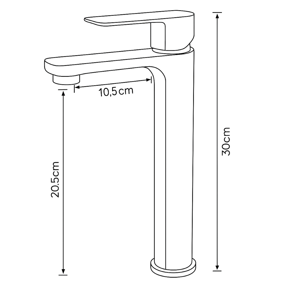 Grifo Lavabo Negro Mate Caño Alto – LINEA ALTUS COAL GRIFERS