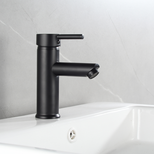 Grifo Lavabo Negro Caño Bajo Con Apertura En Frío - MODICU COAL GRIFERS