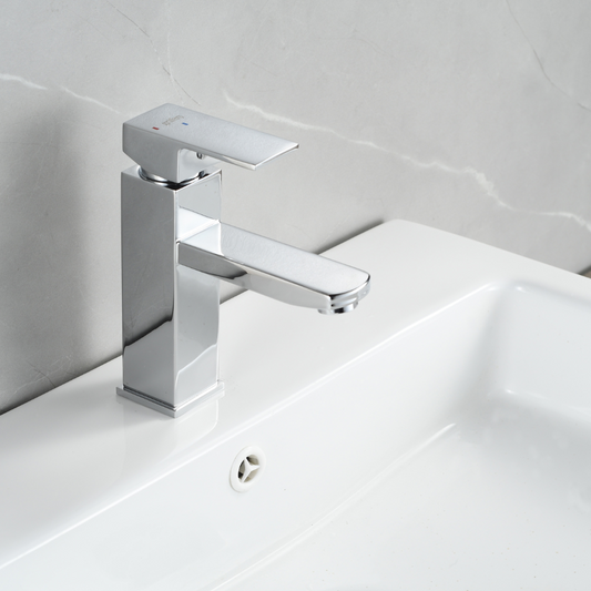 Grifo Lavabo Cromado Caño Bajo Con Apertura En Frío - PARVA CROME GRIFERS