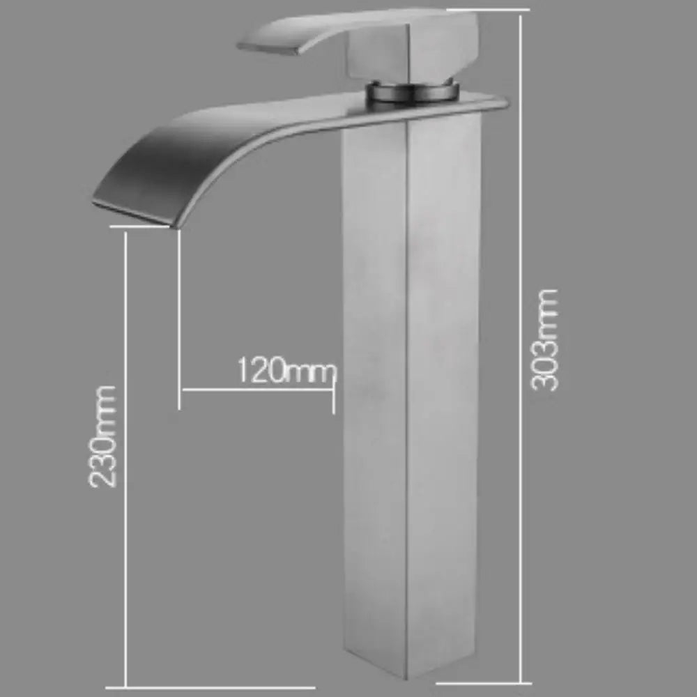 Grifo Lavabo Oro Rosa Caño Alto Cascada – FONTEA ALTUS ROSEA GRIFERS