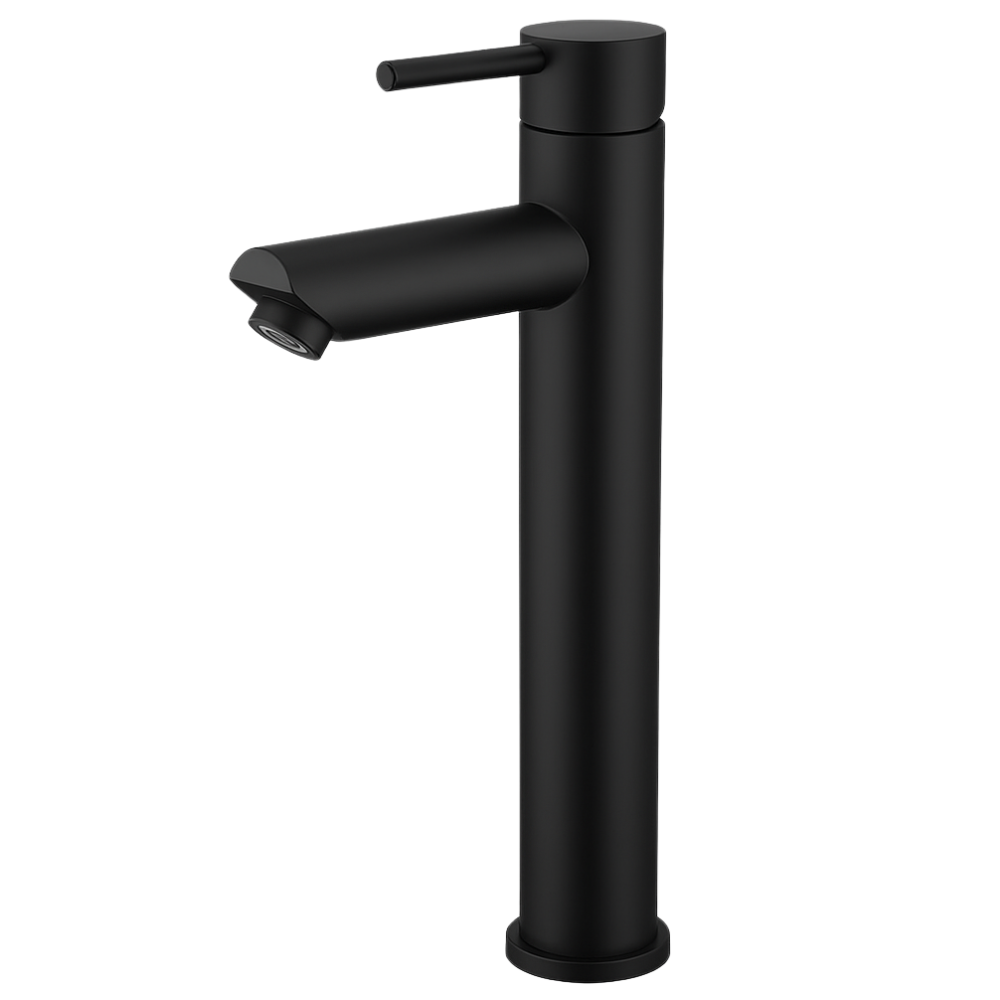 Grifo Lavabo Negro Caño Alto – ROUND ALTUS COAL GRIFERS