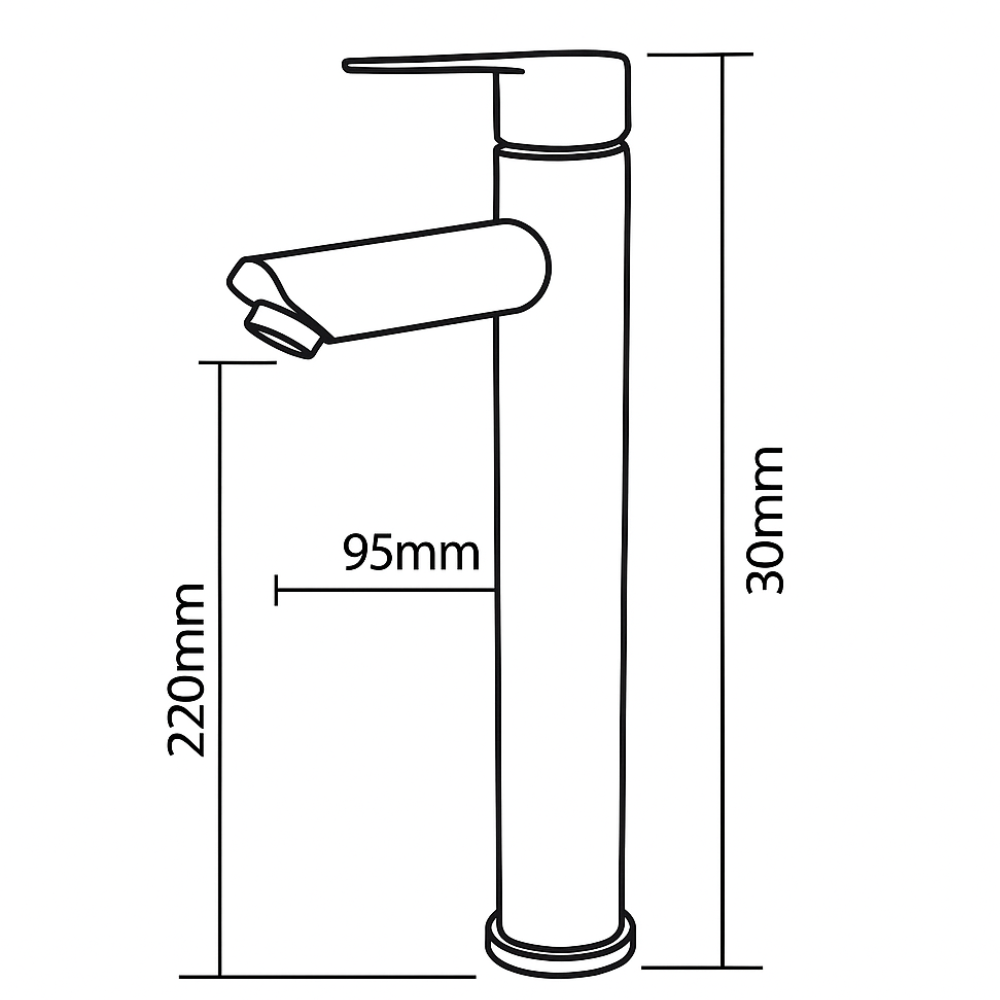 Grifo Lavabo Negro Caño Alto – ROUND ALTUS COAL GRIFERS