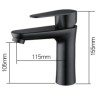 Grifo Lavabo Negro Caño Bajo Essentials Coal Grifers