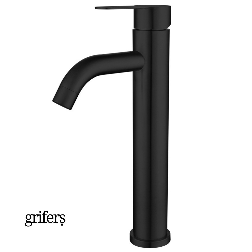 Grifo Lavabo Caño Alto Negro ALTAVUM COAL GRIFERS