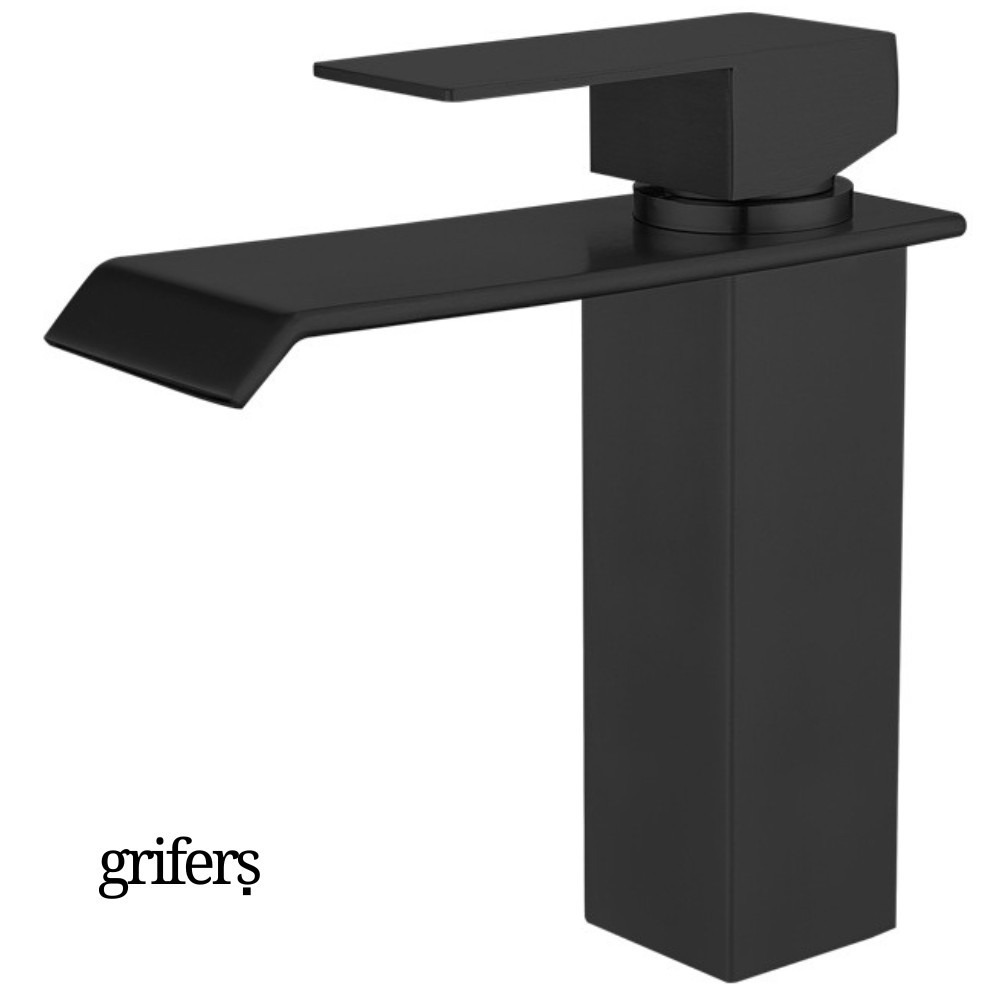 Grifo Lavabo Caño Bajo Negro PARUM COAL GRIFERS