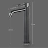 Grifo Lavabo Caño Alto Gris Metal AUREA SUMMUS GRISEO GRIFERS