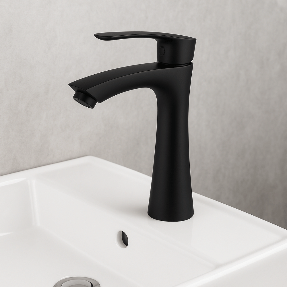 Grifo Lavabo Negro Mate Caño Alto – ARCUS ALTUS COAL GRIFERS
