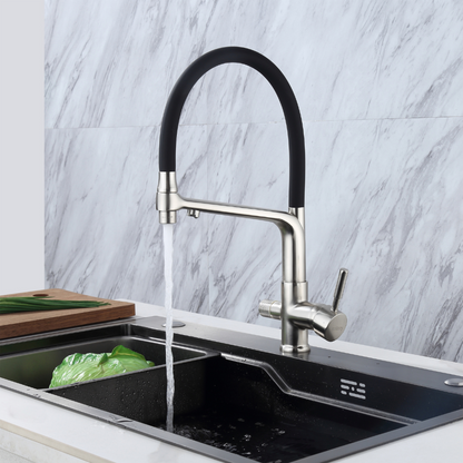 Grifo Cocina Osmosis Flexible 3 Vías Acero Cepillado – CALIGARUM HIBERA GRIFERS