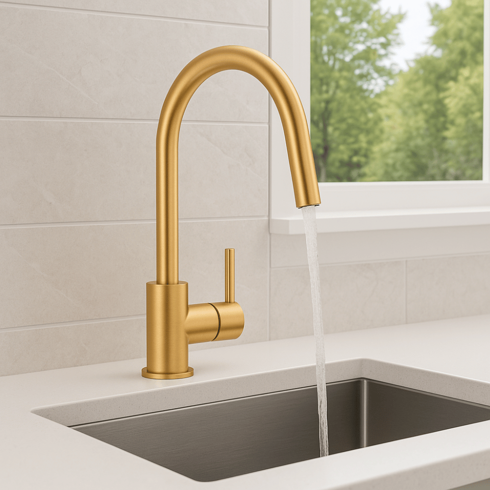 Grifo Cocina Oro Cepillado Caño Alto – CULINA AURI GRIFERS
