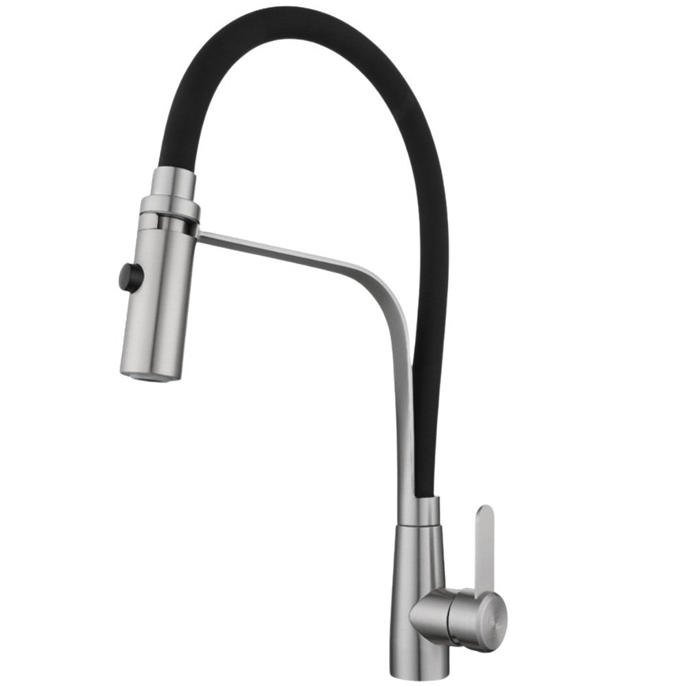 Grifo Cocina Caño Flexible Negro Acero Cepillado ESCOPIU HIBERA GRIFERS - Interbude