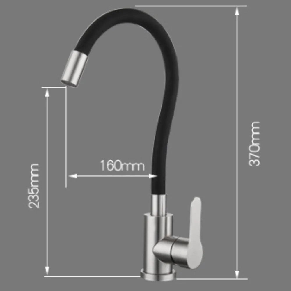 Grifo Cocina Caño Flexible Negro FORMA HIBERA GRIFERS - Interbude