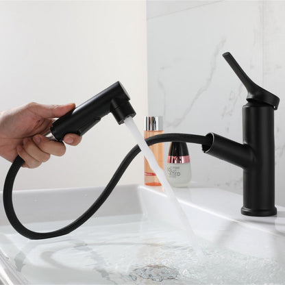 Grifo Lavabo Caño Bajo Extraíble Negro LABELLO COAL GRIFERS - Interbude