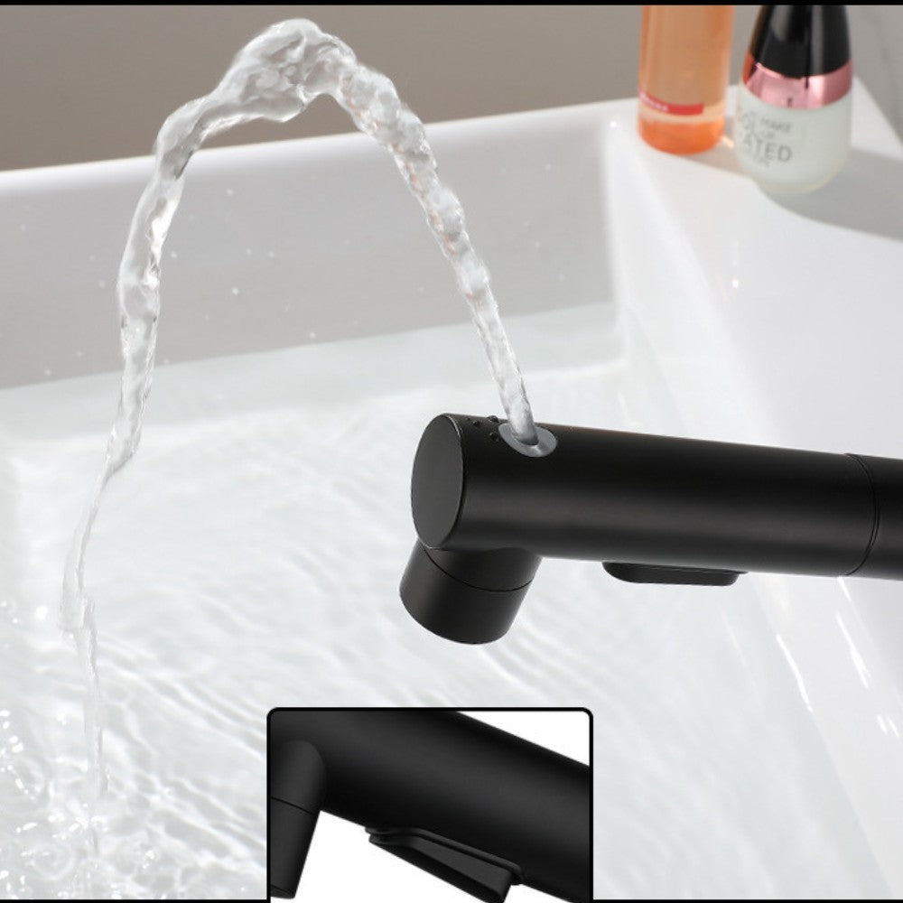 Grifo Lavabo Caño Bajo Extraíble Negro LABELLO COAL GRIFERS - Interbude