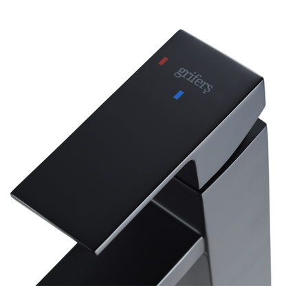 Grifo Lavabo Negro Caño Alto con Apertura en Frío - HUMILIS COAL GRIFERS