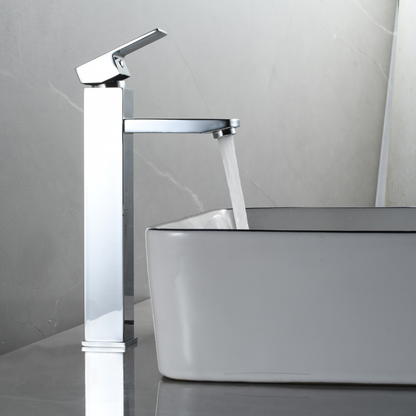 Grifo Lavabo Cromado Caño Alto Con Apertura En Frío - HUMILIS CROME GRIFERS