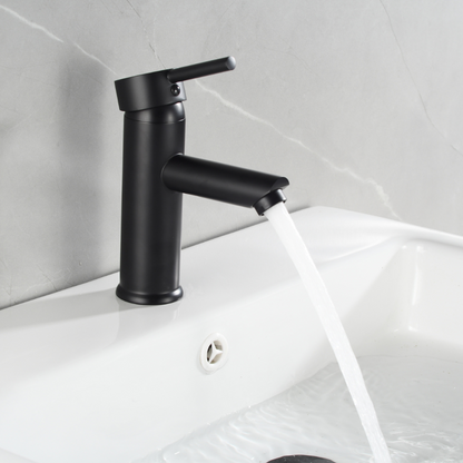 Grifo Lavabo Negro Caño Bajo Con Apertura En Frío - MODICU COAL GRIFERS