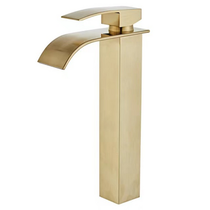 Grifo Lavabo Caño Alto Dorado PRINCEP AURI GRIFERS