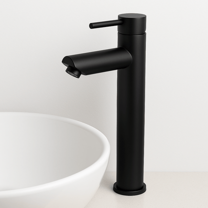 Grifo Lavabo Negro Caño Alto – ROUND ALTUS COAL GRIFERS