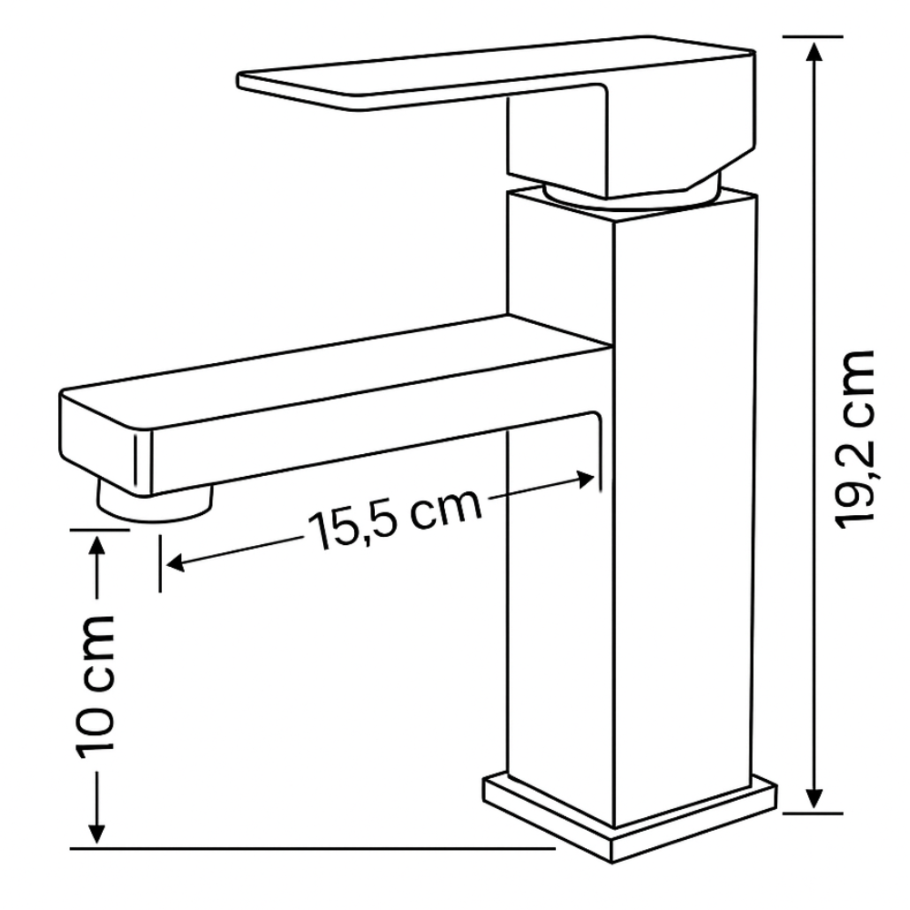 Grifo Lavabo Oro Cepillado Caño Bajo – SQUARE BASIS AURI GRIFERS