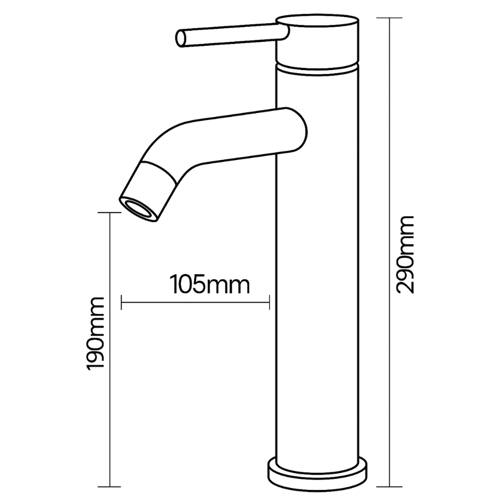 Grifo Lavabo Negro Mate Caño Alto – TUBE ALTUS COAL GRIFERS