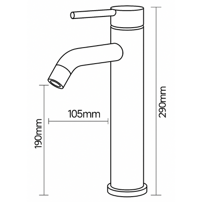 Grifo Lavabo Negro Mate Caño Alto – TUBE ALTUS COAL GRIFERS